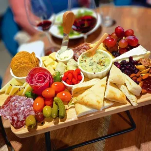 a platter of appetizers