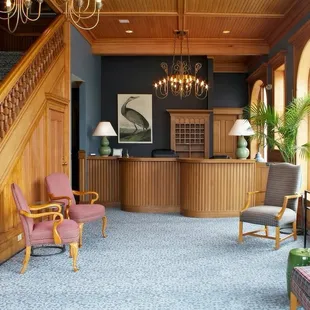 the lobby of the hotel