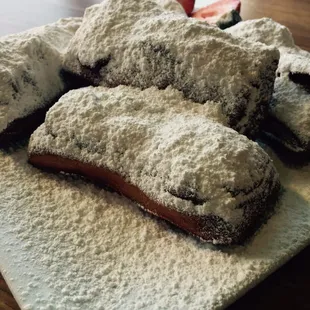 Beignets were hot and delicious.