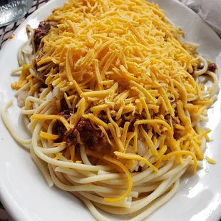 Chili style spaghetti