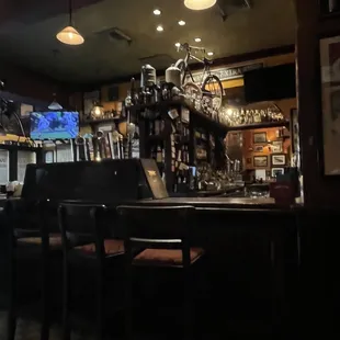 Inside shot of the bar area. Very attractive Irish pub decor.