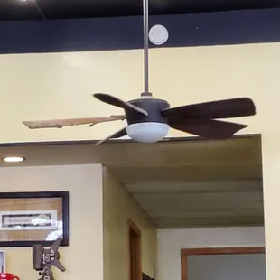 Dirt flying off the ceiling fans...