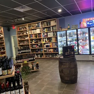 the inside of a liquor store