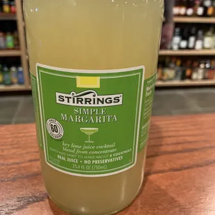 a bottle of simple margarita