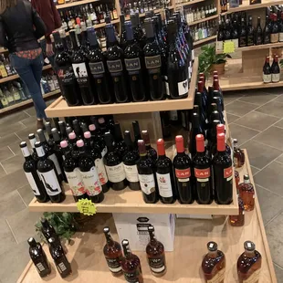 bottles of wine on display