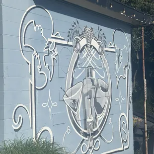 a mural on the side of a building