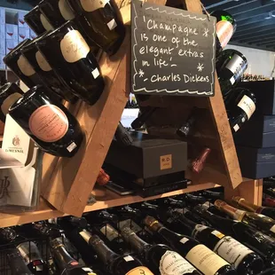 Great Champagne and sparkling wine selection.