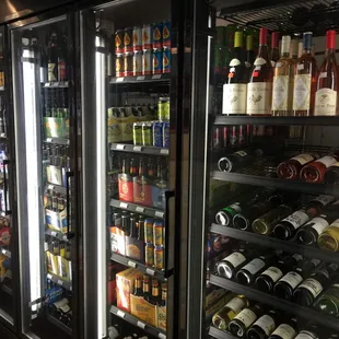 A broad selection of wine, cold beer, cider in the cooler - and they sell them as singles!