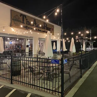 Outdoor patio seating during warm weather