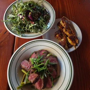 $15 Steak bowl special, fried tiny pots, asparagus &amp; roumelade perfect sear, curry chix sticks, honey vingr beet salad, all super yum!