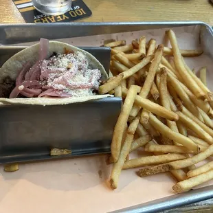 Carne Asada Taco and Side Fries