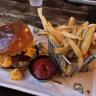 DTSP burger and fries