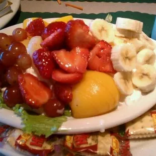 fruit and cottage cheese plate