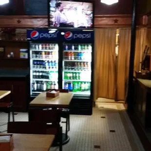 small interior, slightly dark