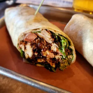 Black garlic Caesar chicken wrap