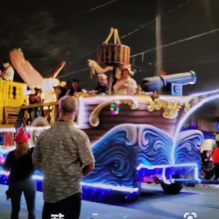 a float with people on it