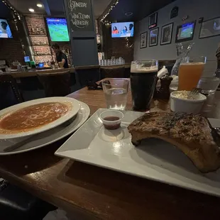 Maryland Crab Soup, Half Rack Ribs Guinness Stout