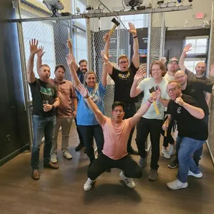 Another group having a great time at The Axe Capital