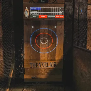 a wooden door with a hole in it