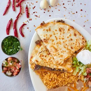 a plate of mexican food