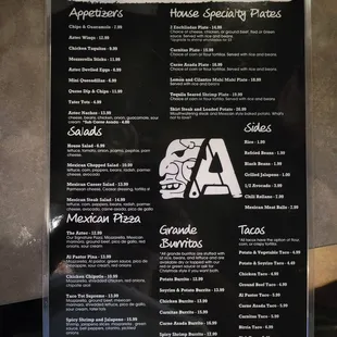 menu