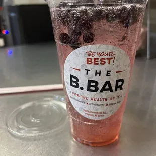 Chlorophyll water with blueberries