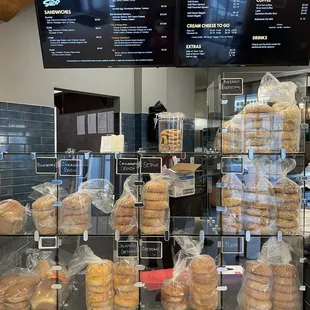 a variety of doughnuts on display
