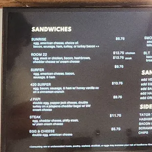 May 2023 menu