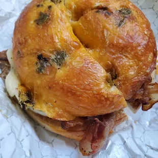 Sunrise on a jalapeño bagel