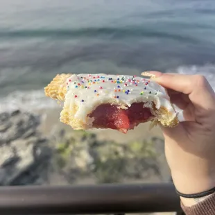 The inside of the strawberry pop tart