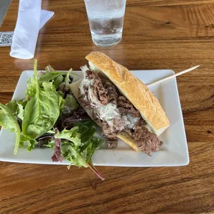 Beef tenderloin sandwich