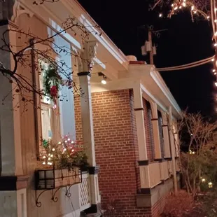 a christmas tree outside