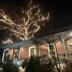 Outside the restaurant