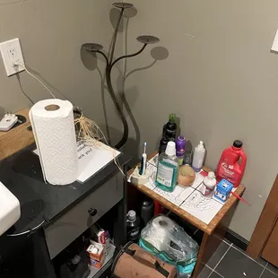 Note the mask hanging out by the sink - cool!