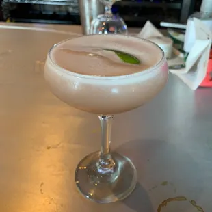 Bag of Barbies cocktail (gin, framboise, cranberry bitters, lime)