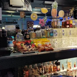 Full bar and dodgers