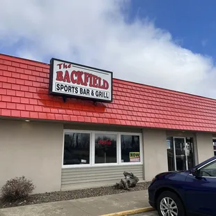 the front of the building