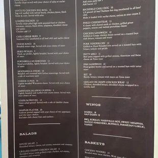 menu