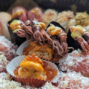 a close up of a plate of food