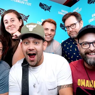 The Omaha Comedy Fest Committee posing for the red carpet here at Backline!