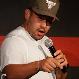 Local TikTok star Cameron Logsdon telling jokes.