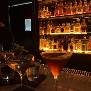 Clear cosmo and coffee Martini