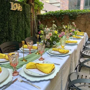 Rented the garden room and you can also use the patio attached! It was the perfect set up for a bridal shower brunch for 14!