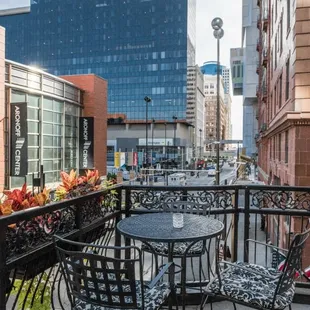 The outdoor terrace overlooks the city and Aronoff Center. The perfect space for a cocktail reception.
