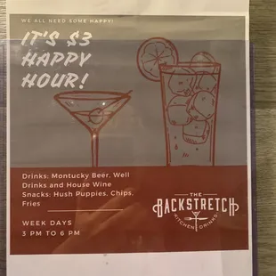 Found this in the ladies room - will have to come back on a weekday for happy hour