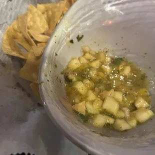 Mango salsa/ homemade chips