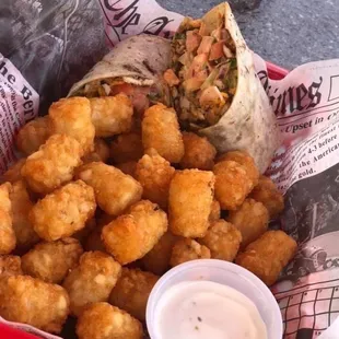 Wrap and tots are awesome