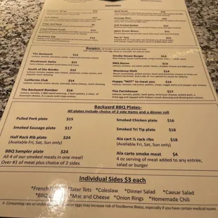 menu
