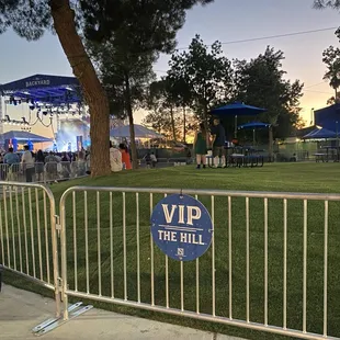 The VIP area, it's slightly raised so you should be able to see over the crowd