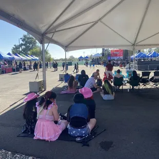 A tent for daytime shows, there's very little shade at the venue and it's essentially a parking lot